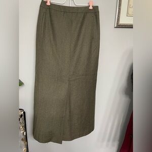 Talbots Classic Wool Olive Pencil Skirt 8